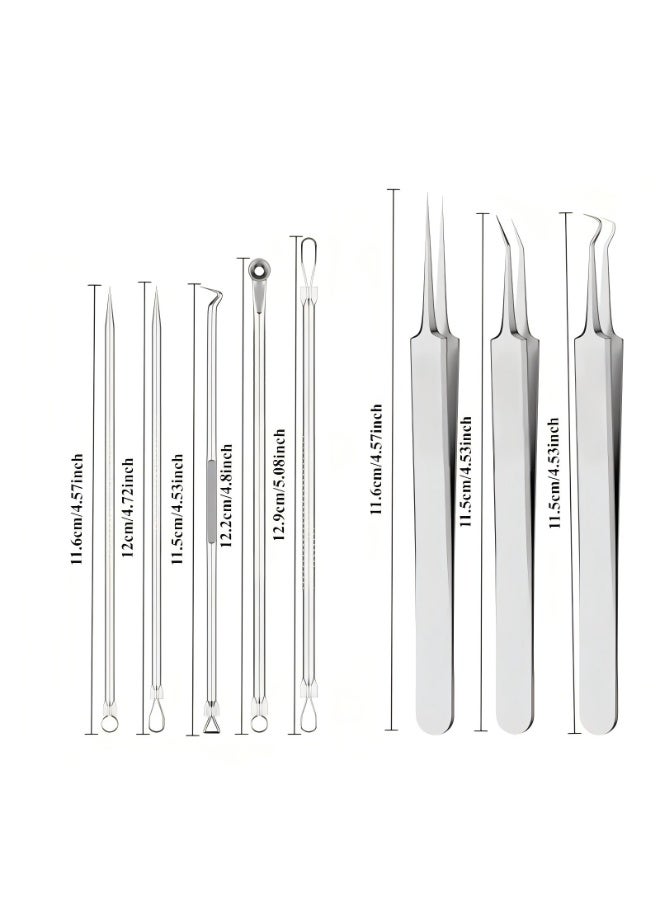 LANGMANNI مجموعة ملاقط حب الشباب من FORICOM المصنوعة من الفولاذ المقاوم للصدأ، أداة استخراج كوميدون بدقة فائقة، تنظيف عميق للعناية بالبشرة، أدوات إزالة الرؤوس السوداء وحب الشباب خالية من الزيت للاستخدام على الجسم - Image 4