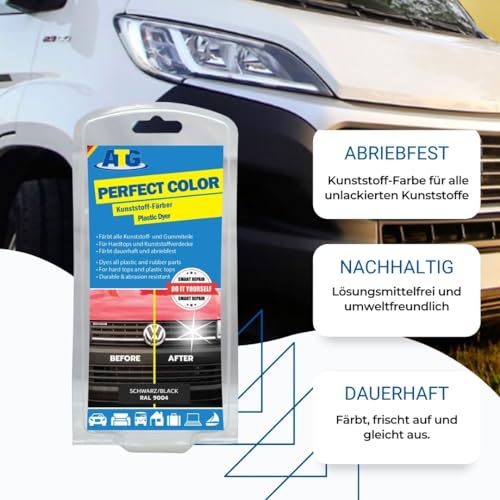 ATG Perfect Color Plastic Dye | Trim Shine | Plastic Repair | Car Shine | Car Black Plastic Restorer | Rubber Paint | Bumper Restorer | Plastic Dye | Black Trim Restorer - Image 2