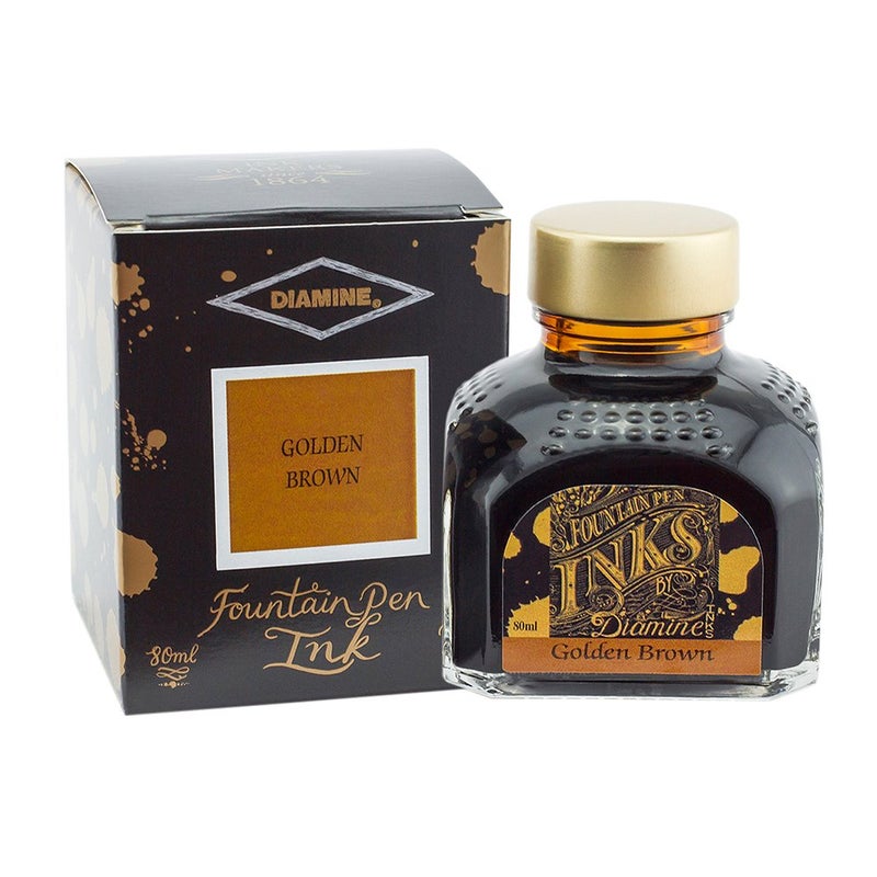 Diamine 80ml Ink Bottle (Golden Brown) - Image 5