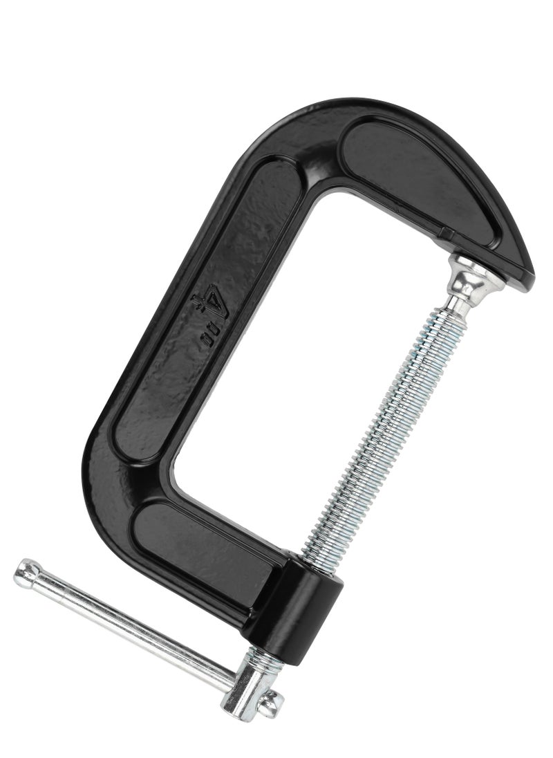 GEEPAS Geepas 4" G-clamp- GT59346, Cast Iron Construction, Highly Durable, Equipped with T-Shaped Thread, Perfect for Tightening and Loosening Pieces, Black  - Image 1