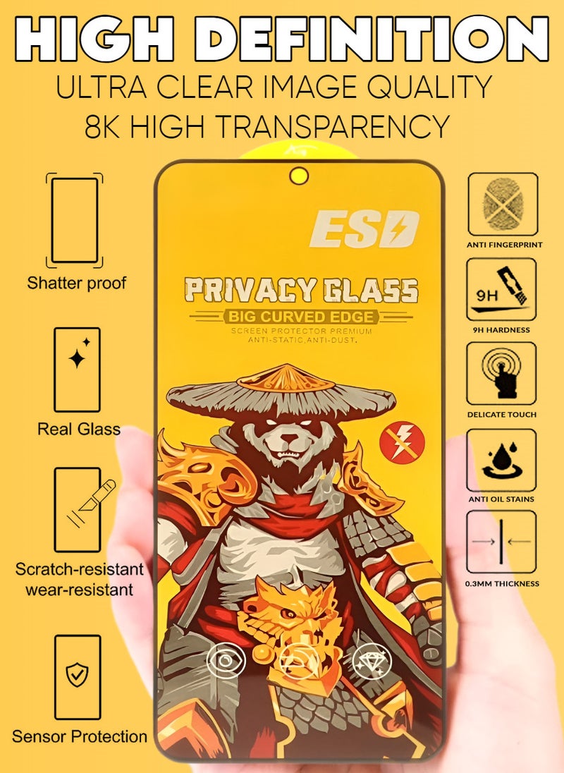ESD Tempered Dustproof Privacy Glass Screen Protector Compatible For Samsung Galaxy F23 5G - Image 5