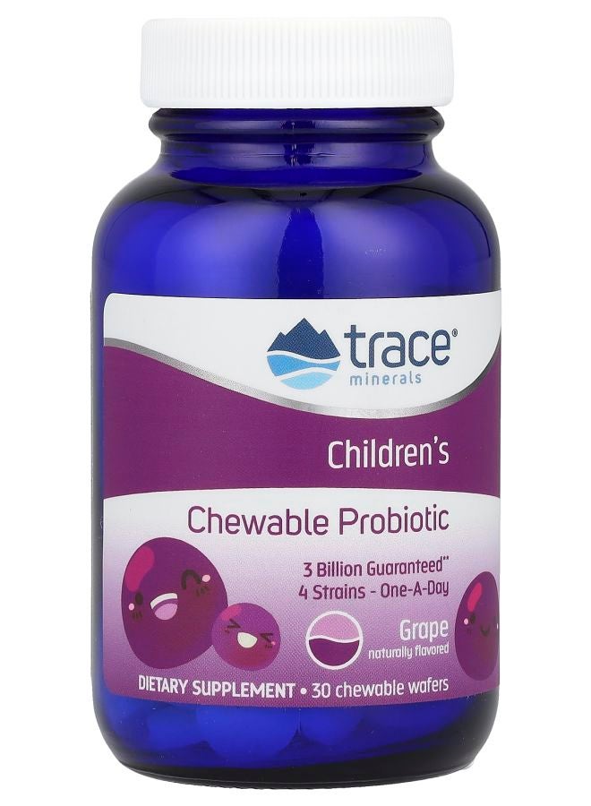 Trace Minerals Children's Chewable Probiotic Concord Grape 30 Chewables Wafers