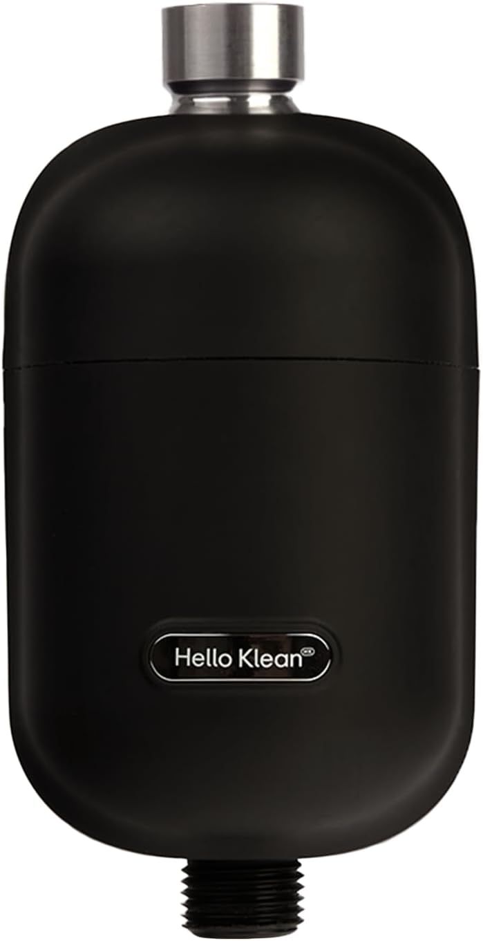 Hello Klean Shower Filter in Black - Filter Unwanted Metals, Chlorine & Impurities Found in Water - Improves Quality of Skin & Hair - Quick Easy Install for in-Line & Electric Shower - Image 1