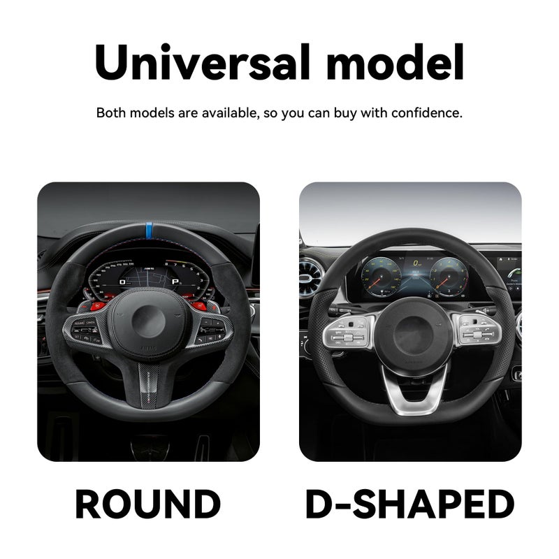 Couslcd Car Steering Wheel Cover, 15 inch Carbon Fiber Microfiber PU Leather Elastic Steering Wheel Protector for Men Women, Anti-Slip Breathable Car Interior Accessories for Most Cars (Purple) - Image 5