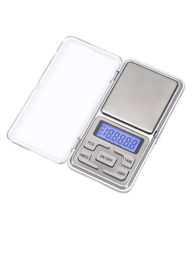 نيبمينينت ميزان جيب محمول للمطبخ بشاشة LCD فضي/شفاف/رمادي 12سنتيمتر