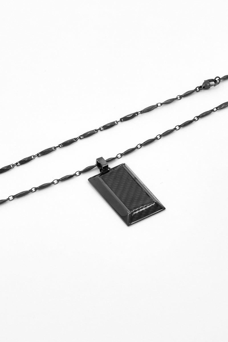 McLaren Men  Stainless Steel Acute Necklace With Pendant, Black - Image 2