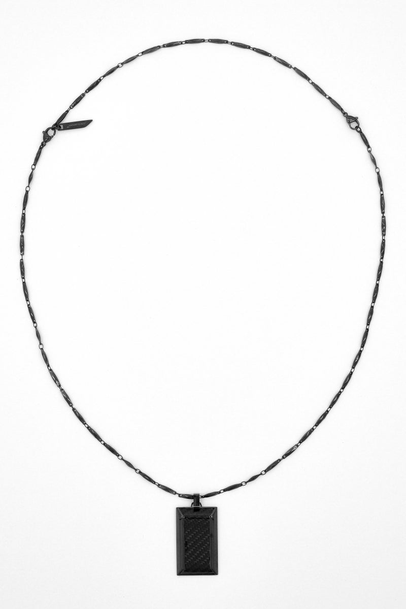 McLaren Men  Stainless Steel Acute Necklace With Pendant, Black - Image 4