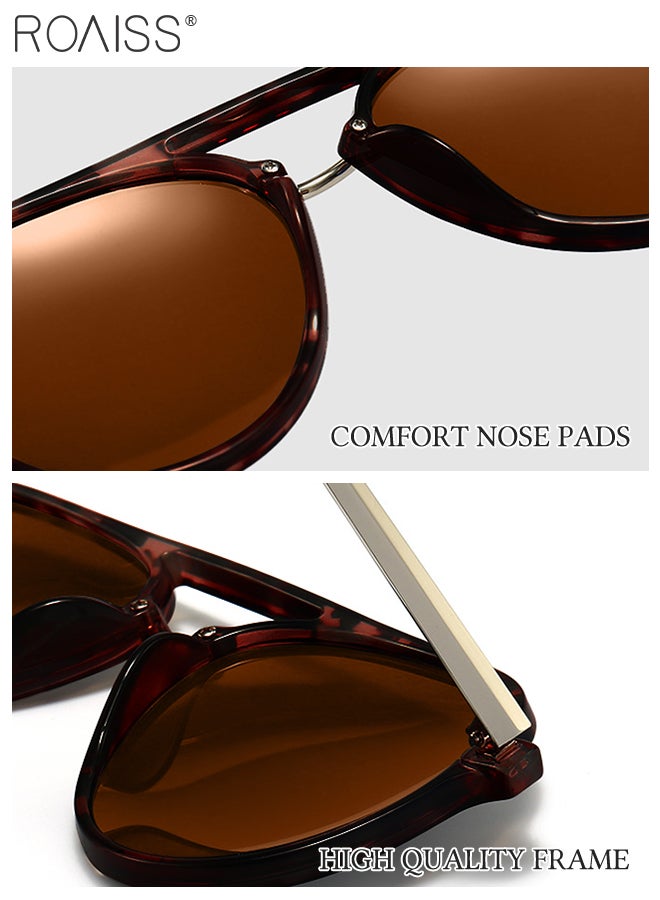 roaiss Polarized Aviator Sunglasses for Men Women, UV400 Protection Sun Glasses with Metal and PC Frame, Fashion Anti-Glare Sun Shades for Driving, Fishing, Traveling (Tortoiseshell)  - Image 4