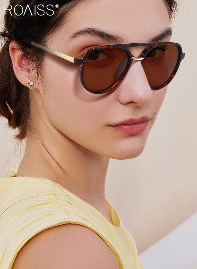 roaiss Polarized Aviator Sunglasses for Men Women, UV400 Protection Sun Glasses with Metal and PC Frame, Fashion Anti-Glare Sun Shades for Driving, Fishing, Traveling (Tortoiseshell)  - Image 1