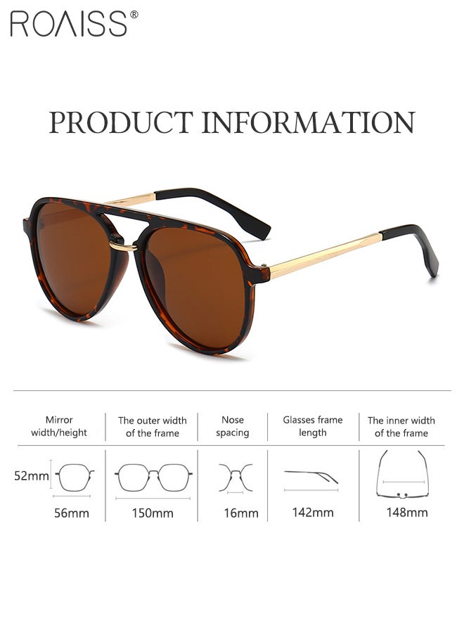 roaiss Polarized Aviator Sunglasses for Men Women, UV400 Protection Sun Glasses with Metal and PC Frame, Fashion Anti-Glare Sun Shades for Driving, Fishing, Traveling (Tortoiseshell)  - Image 3