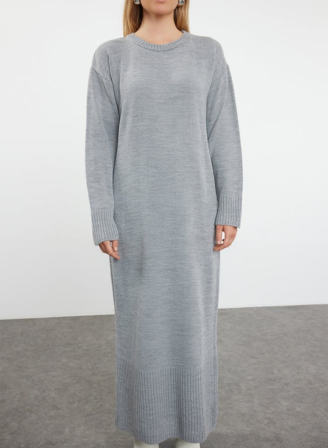 trendyol Gray Knitwear Cardigan Dress Bottom-Top Set TCTAW25US00000 - Image 4