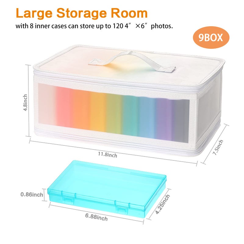 Gbivbe Photo Storage Case - 4x6 Size, Large Box Holds 1000 Photos, Card Storage, Handle Puzzle Cards Seed Packets, 9 Colors - Image 2