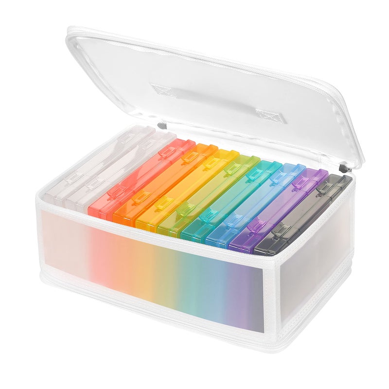 Gbivbe Photo Storage Case - 4x6 Size, Large Box Holds 1000 Photos, Card Storage, Handle Puzzle Cards Seed Packets, 9 Colors - Image 1