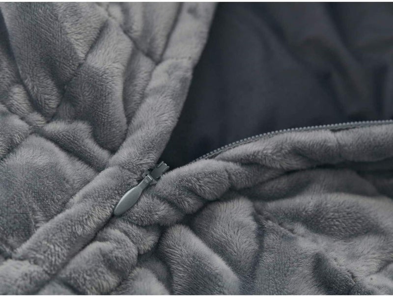 RelaxBlanket 60''x80'' Duvet Cover for Weighted Blanket | Super Cozy and Warm | Double-Side Square Quilted Minky | Dark Grey - Image 5