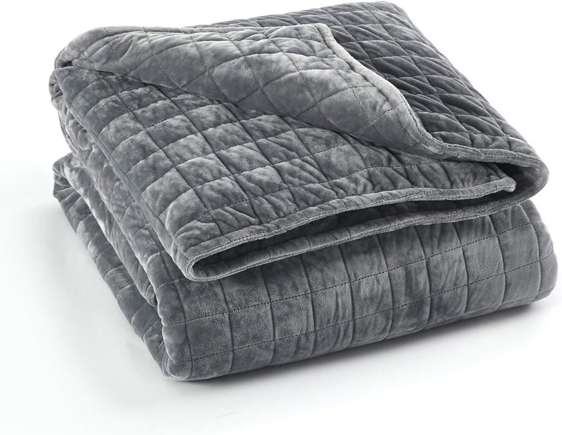RelaxBlanket 60''x80'' Duvet Cover for Weighted Blanket | Super Cozy and Warm | Double-Side Square Quilted Minky | Dark Grey - Image 1