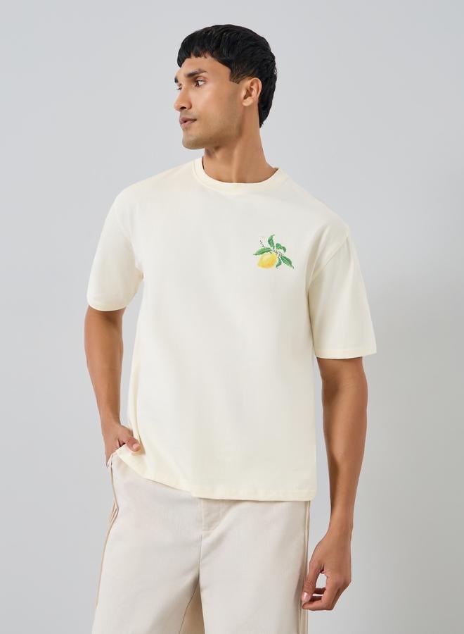 ستايلي تيشيرت واسع مطبع بطبعة جرافيك - Image 1