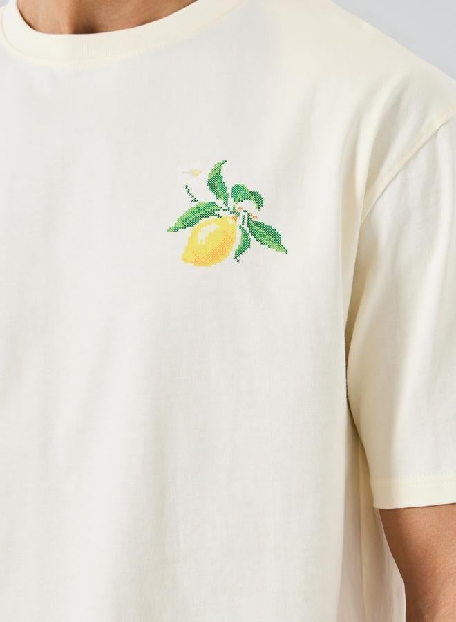 ستايلي تيشيرت واسع مطبع بطبعة جرافيك - Image 4