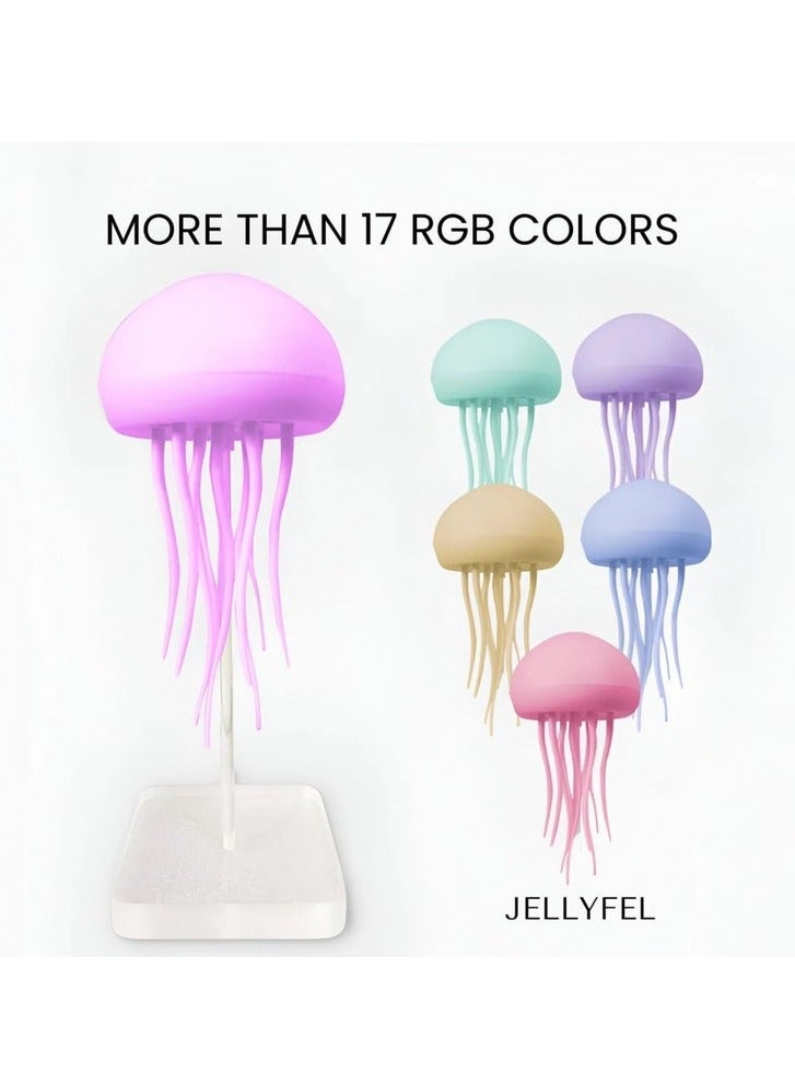 TIGER Dancing Jellyfish Lamp with Voice Control and Touch Sensor - LED RGB Color Changing Jelly Fish Table Lamp - Rechargeable Night Light for Kids & Adults - Floating Jellyfish Effect Bedside Lamp with Adjustable Brightness  - Image 4