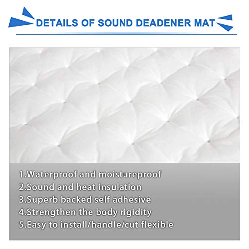 uxcell 50cmx80cm Car Audio Stereo Sound Acoustic Noise Absorbing Dampening Foam Sound Deadening Mat 19.7"x31.5" 4.3sqft for Car - Image 2