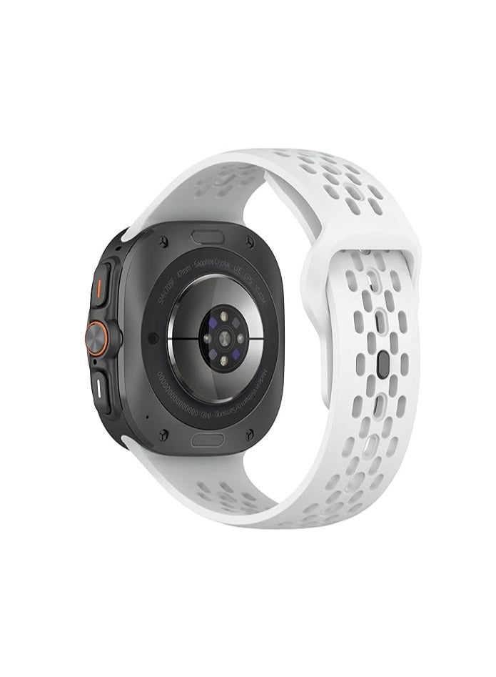 موكوم سوار ساعة سيليكون من MOCOM لسامسونج جالكسي ووتش ألترا 47 ملم، سوار استبدال مريح وقابل للتنفس لساعة جالكسي ووتش ألترا 47 ملم، إكسسوارات ساعة ذكية مقاومة للماء - Image 1