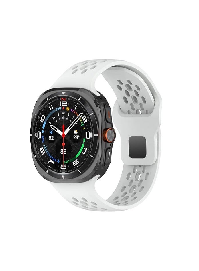 موكوم سوار ساعة سيليكون من MOCOM لسامسونج جالكسي ووتش ألترا 47 ملم، سوار استبدال مريح وقابل للتنفس لساعة جالكسي ووتش ألترا 47 ملم، إكسسوارات ساعة ذكية مقاومة للماء - Image 2