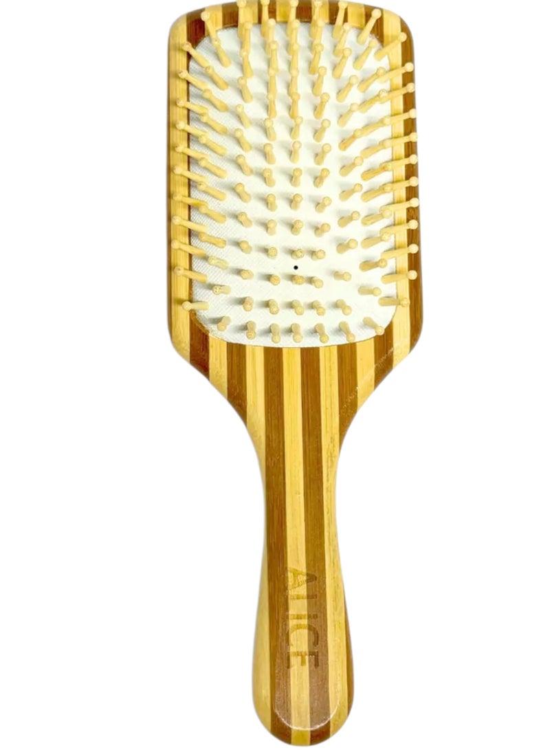 ALICE Bamboo Hair Brush – Natural Wooden Detangling Brush for All Hair Types and Scalp Massage - Image 1