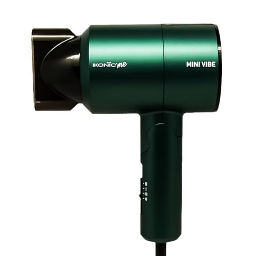 IKONIC Mini Vibe Hair Dryer 1200 Watts with 2 Speed Setting,Cool Shot Feauture Overheat Protection,Foldable Compact Design Travel Friendly Glossy Finish Look,Dryer for Unisex,All Hair Type,Emerald - Image 1