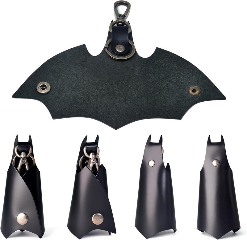 Leather Bat Keychain for Car Key Fob - Stylish Key Holder for Men and Women - Image 2