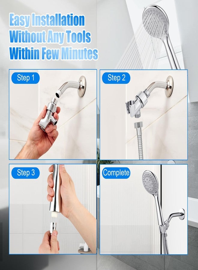 LifHap Detachable Handheld Shower Head with Hose - High pressure 5 Functions Showerheads Hand Held Shower Heads,Extra Long 4.7 ft. Stainless Steel Hose and Holder. - Image 3