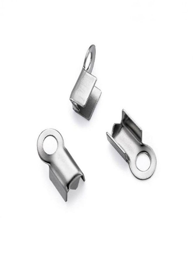 Adabele 100pcs Adabele 304 Grade Stainless Steel 9mm Tube Fold Over Cord End Cap Crimp Tip Terminator Stopper Connector DIY Craft Jewelry Making SJF80-2 - Image 3