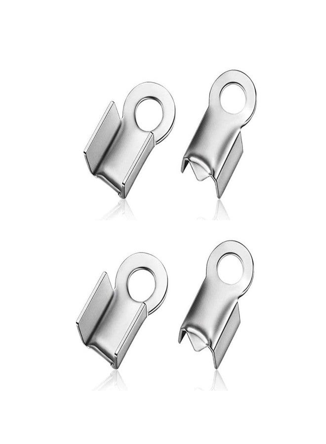 Adabele 100pcs Adabele 304 Grade Stainless Steel 9mm Tube Fold Over Cord End Cap Crimp Tip Terminator Stopper Connector DIY Craft Jewelry Making SJF80-2 - Image 1