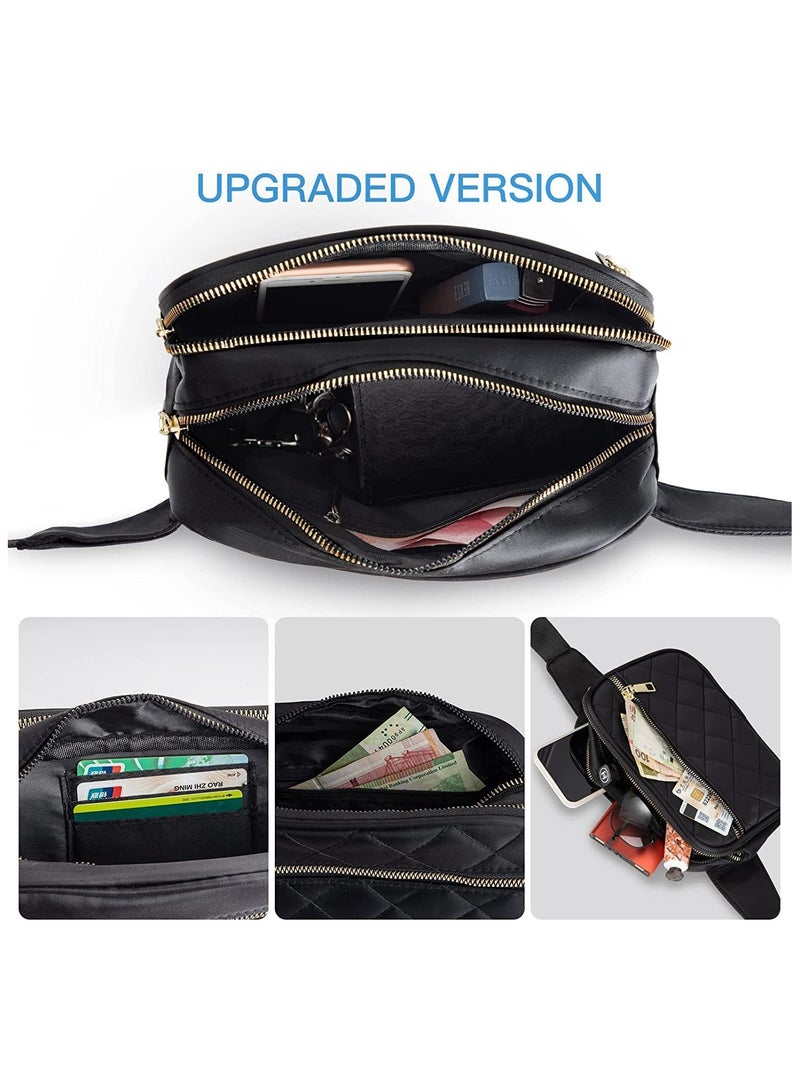 Excefore Packs for Women and Men Fashionable Crossbody Belt Bags Multi-Pockets Adjustable Belts for Travel Hiking Cycling Running  Hip Bag for Travel Hiking Cycling Running Easy Carry Any Phone - Image 4