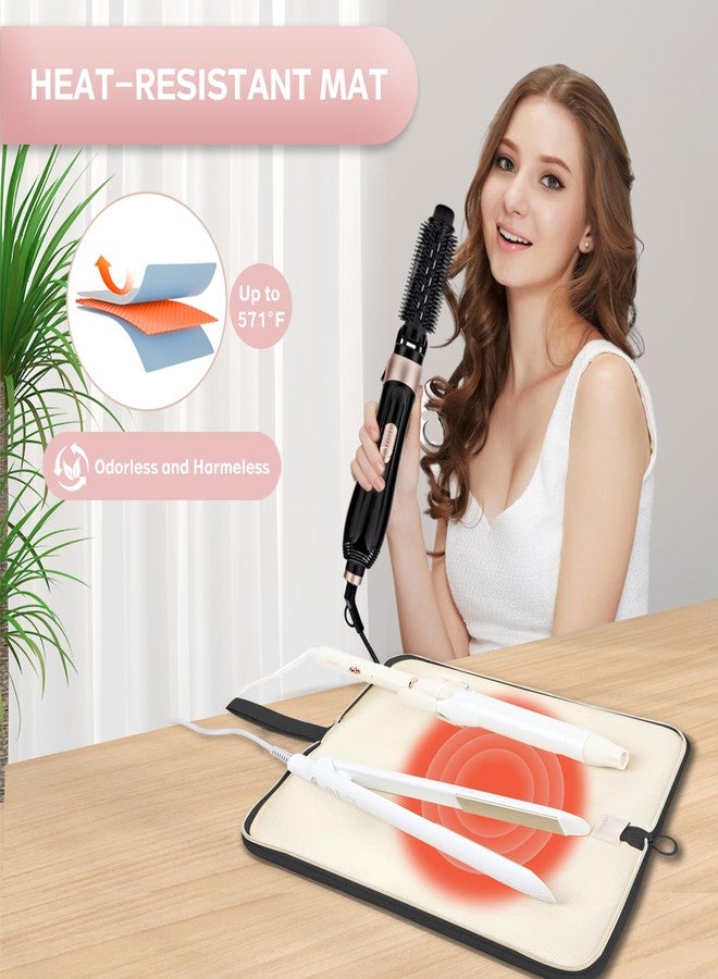 KarSyon Hot Tools Organizer Heat Resistant Mat Case Hair Tools Holder Travel Bag Portable Hair Styling Tools Cover Pouch for Curling Iron,Flat Iron,Hair Straightener (Black) - Image 2