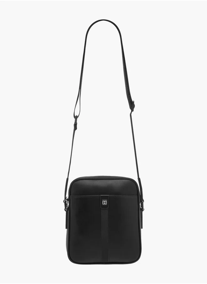 DUCHINI Solid Crossbody Bag with Adjustable Strap and Zip Closure