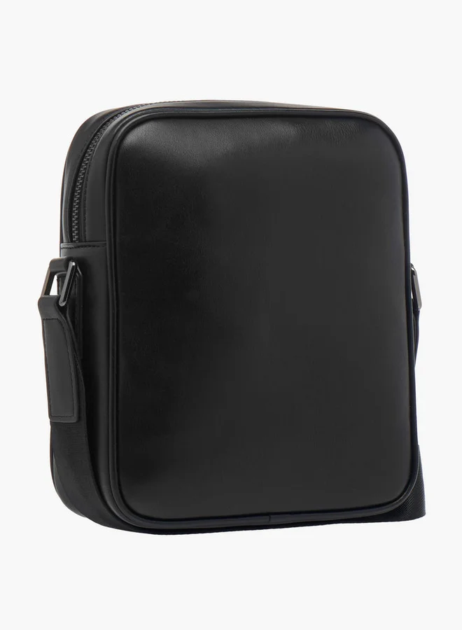 DUCHINI Men's Solid Crossbody Bag with Adjustable Strap and Zip Closure