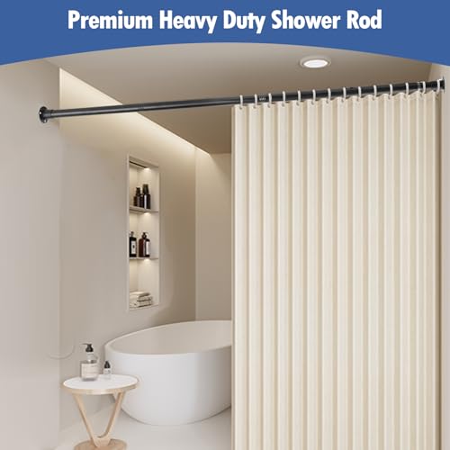 Anndason Black Wall Mounted Shower Rod 28 to 73 Adjustable - Image 3
