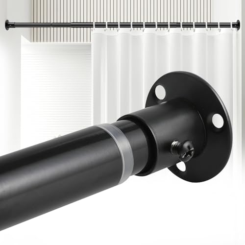 Anndason Black Wall Mounted Shower Rod 28 to 73 Adjustable - Image 1