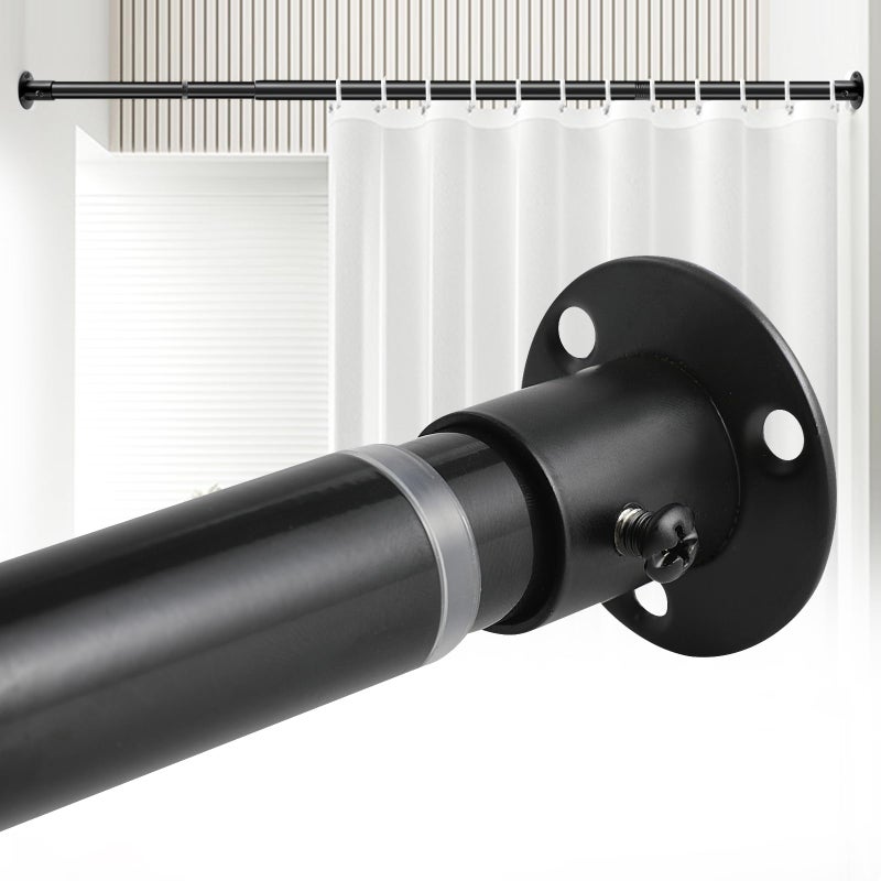 Anndason Black Wall Mounted Shower Rod 28 to 73 Adjustable - Image 2