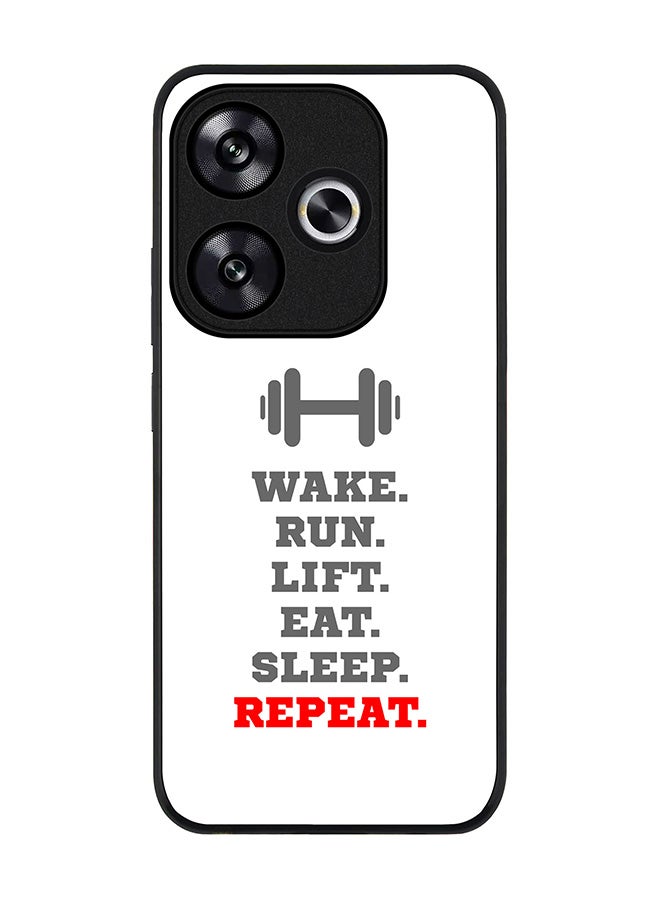 Stylizedd Rugged Black edge case for Xiaomi Poco F6 / Xiaomi Redmi Turbo 3, Slim fit Soft Case Flexible Anti Drop TPU Gel Thin Cover - Routine (White) - Image 1