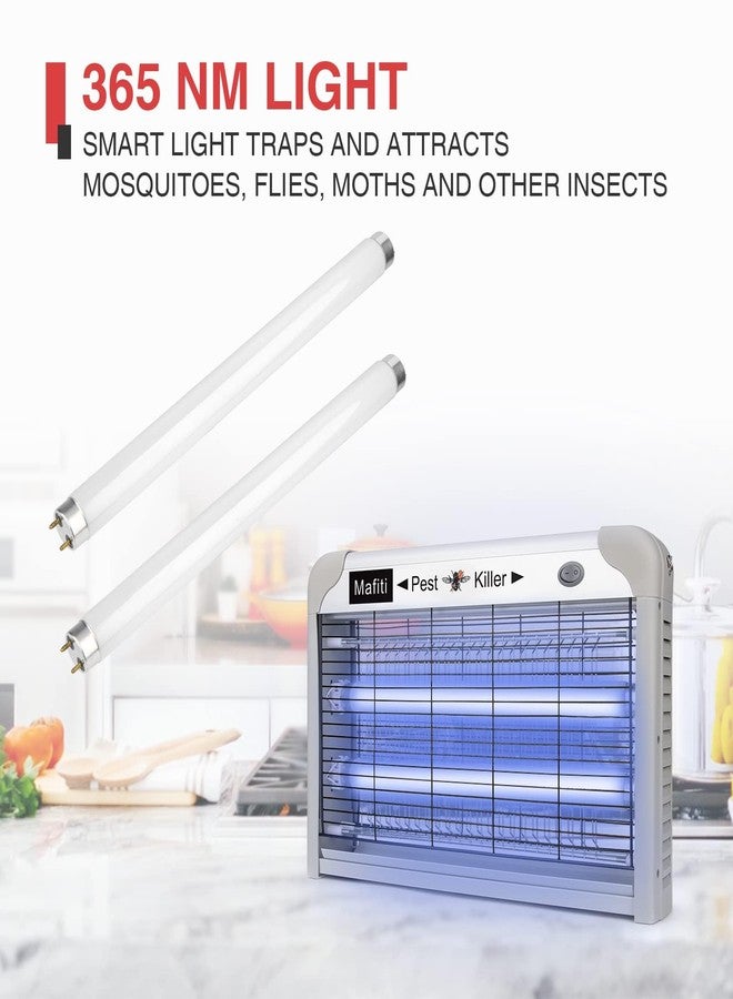 mafiti Bug Zapper Indoor Mosquito Zapper 20W 3500V Fly Killer Energy-Saving Mosquito Trap Suitable for Bedrooms Kitchens Living Rooms Includes 2 Replacement Tubes Black - Image 3