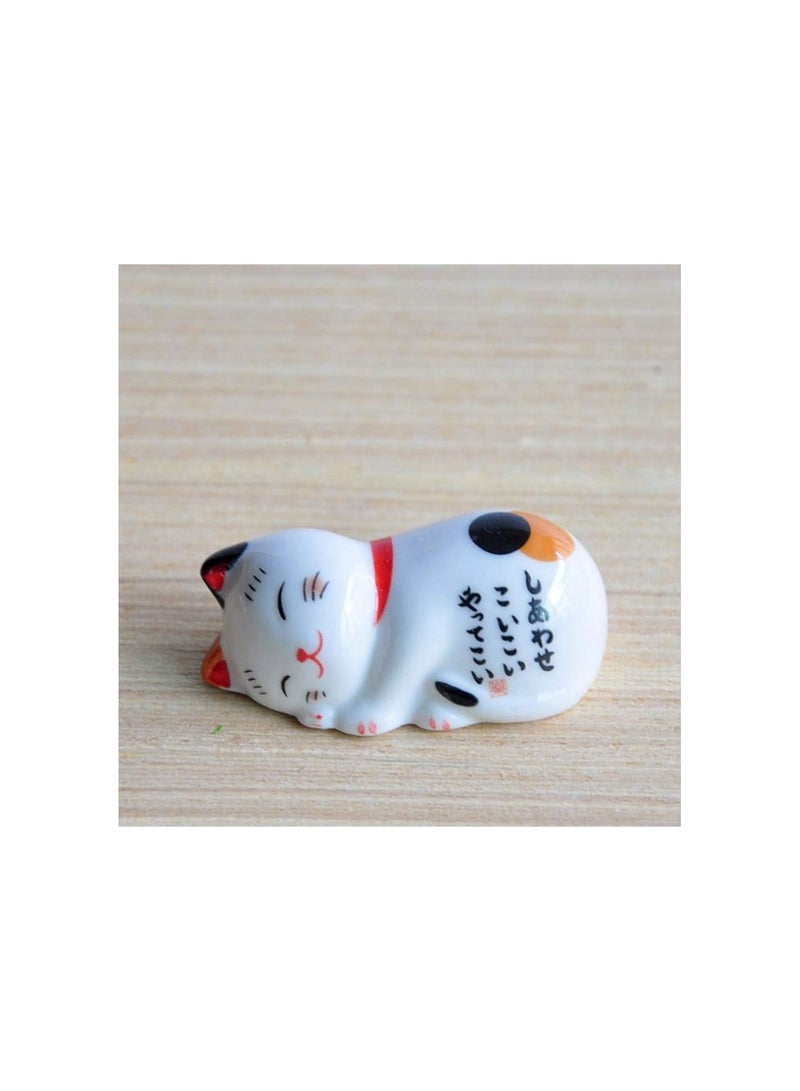 GGOOT 5pcs Chopsticks Rests Ceramic Dinner Spoon Stand Lucky Cat Fork Holder Rack Chopsticks Utensil Cutlery Stand - Image 4