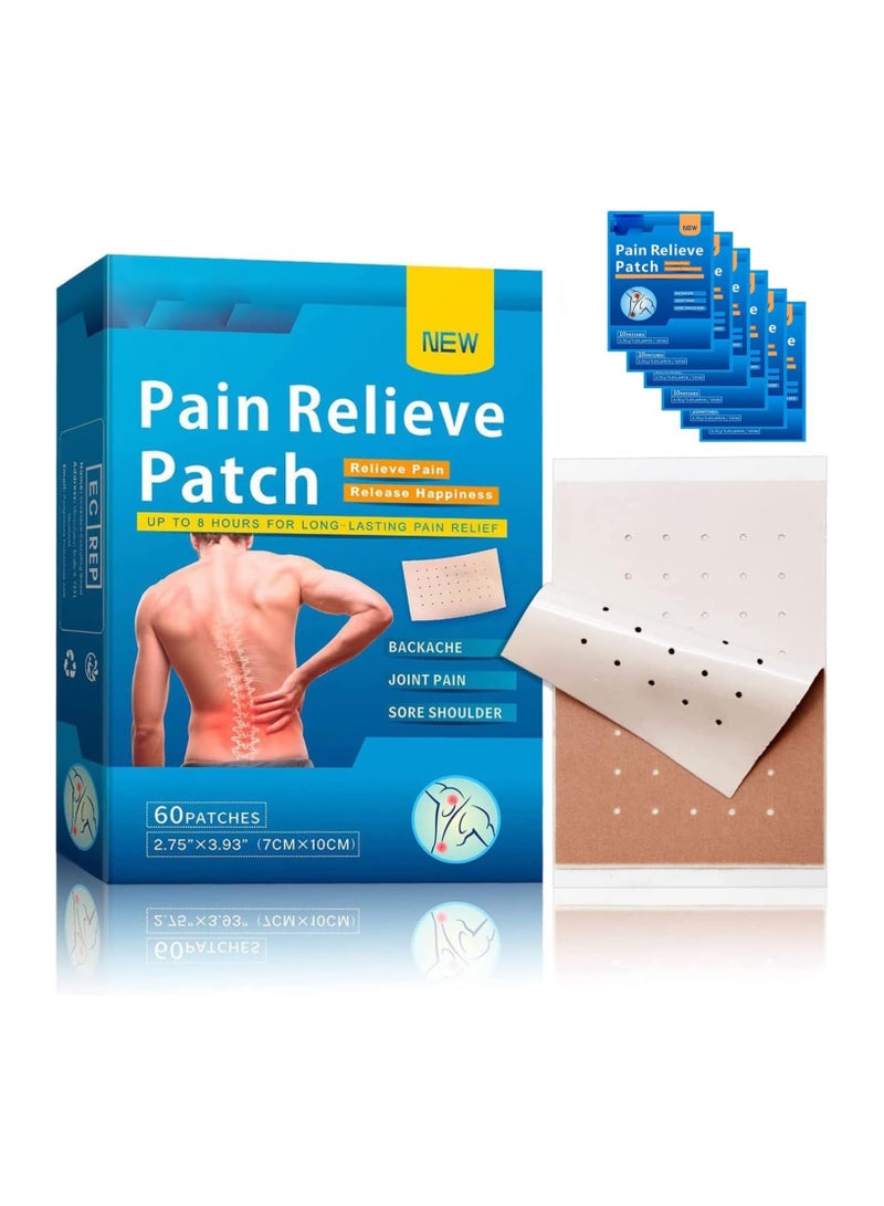 GNAFOTU Pain Relief Patches 60PCS, Herbal Arthritis Pain Patches, Heat Patches for Back Knee Neck Shoulder Pain, Warming Herbal Plaster for Joint Ache, Penetrating Heat Action, Targeted Pain Relief - Image 1