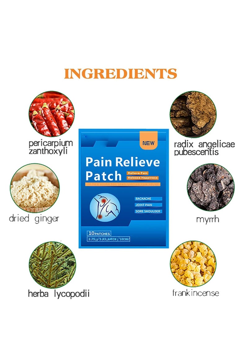 GNAFOTU Pain Relief Patches 60PCS, Herbal Arthritis Pain Patches, Heat Patches for Back Knee Neck Shoulder Pain, Warming Herbal Plaster for Joint Ache, Penetrating Heat Action, Targeted Pain Relief - Image 3