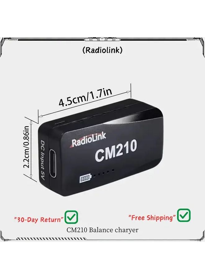 Radiolink CM210 شاحن سريع لبطارية LiPo 2S بقوة 20W، منفذ USB C ومنفذ Micro USB، مزدوج الإدخال، وضع التوازن، 1 قطعة - Image 2