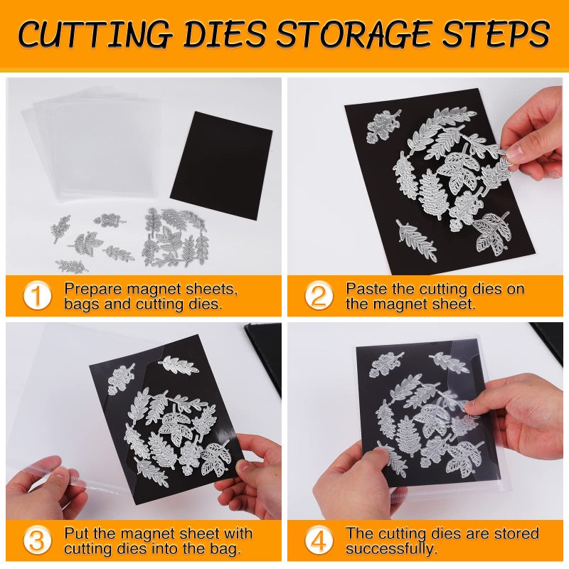 YixangDD 160 PCS Stamp and Die Storage Bag and Rubber Magnetic Sheets, Die Storage Set for Storage Die Cutting, DIY Scrapbooking - Image 5