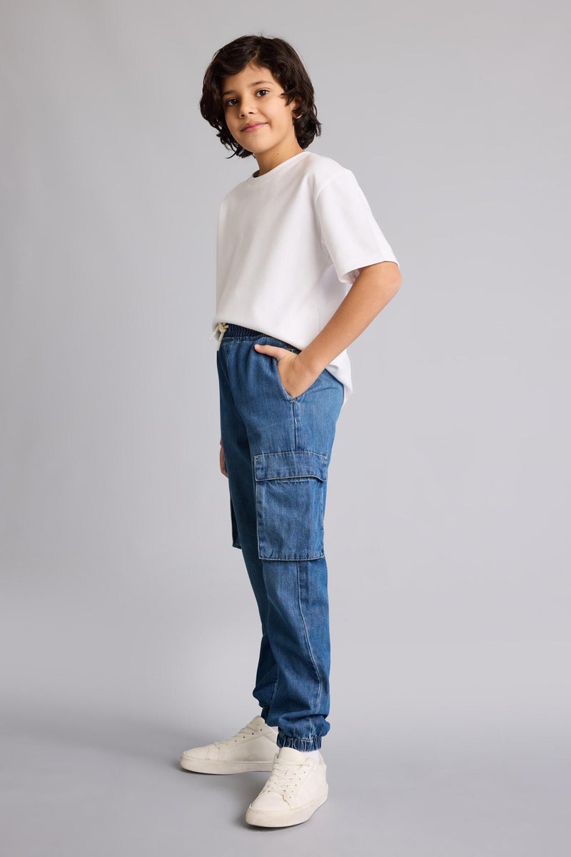 ديفاكتو بنطلون جينز اولادي جوجر فيت - Image 4