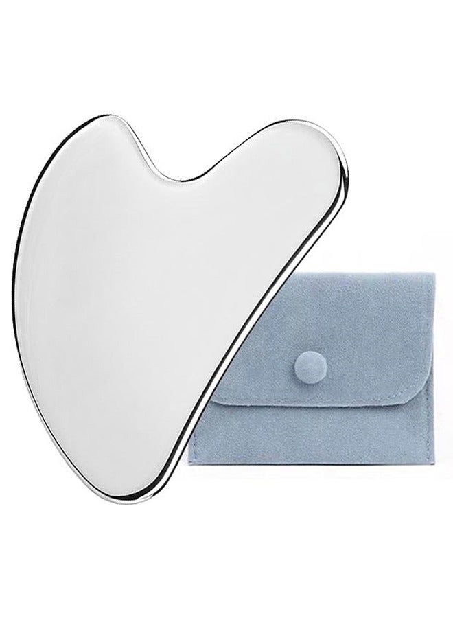 Loquat Gua Sha Facial Tools with Travel Bag,Stainless Steel Gua Sha Tool for Face,Metal Guasha Scraping Massage Tools for Body Skin Care,Face Sculpting Tool - Image 2