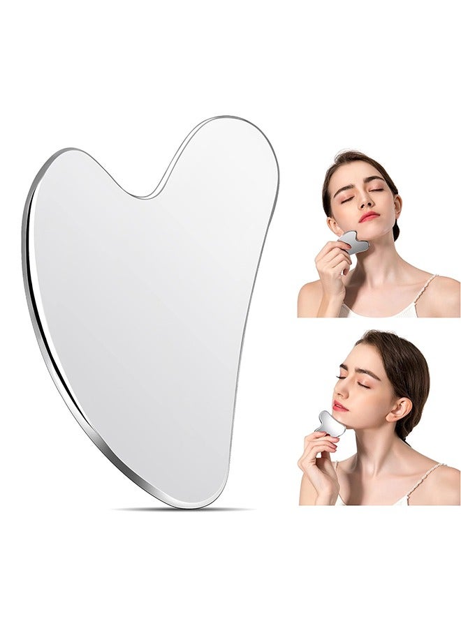 Loquat Gua Sha Facial Tools with Travel Bag,Stainless Steel Gua Sha Tool for Face,Metal Guasha Scraping Massage Tools for Body Skin Care,Face Sculpting Tool - Image 1
