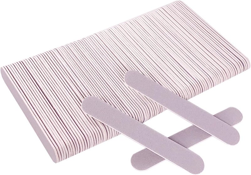 GigaGround Mini Nail Files Bulk (100 Pcs), Double Sided Emery Board Nail File for Nature Nails, Manicure Tool Set Disposable Colorful Nail File for Home Salon Use Travel Size Men Women Kids Wood Board - Image 1