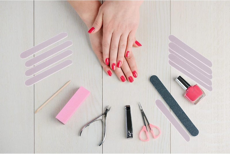 GigaGround Mini Nail Files Bulk (100 Pcs), Double Sided Emery Board Nail File for Nature Nails, Manicure Tool Set Disposable Colorful Nail File for Home Salon Use Travel Size Men Women Kids Wood Board - Image 5
